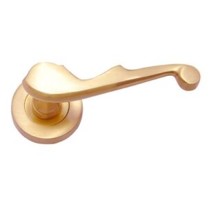 Brass Lever Latch Handles with Rose [RH]