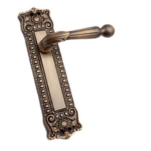 Brass Door Handle with Plate [AUW]