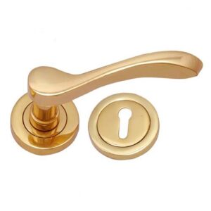 Brass Lever Latch Handles with Rose [SQ]